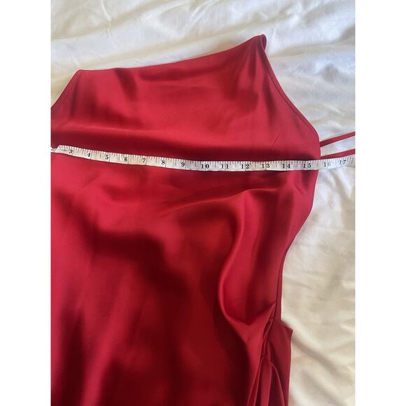 NWT Gianni Bini Y2K Peyton Red Satin Slinky Halter Dress 0 NWT - Picture 6 of 7